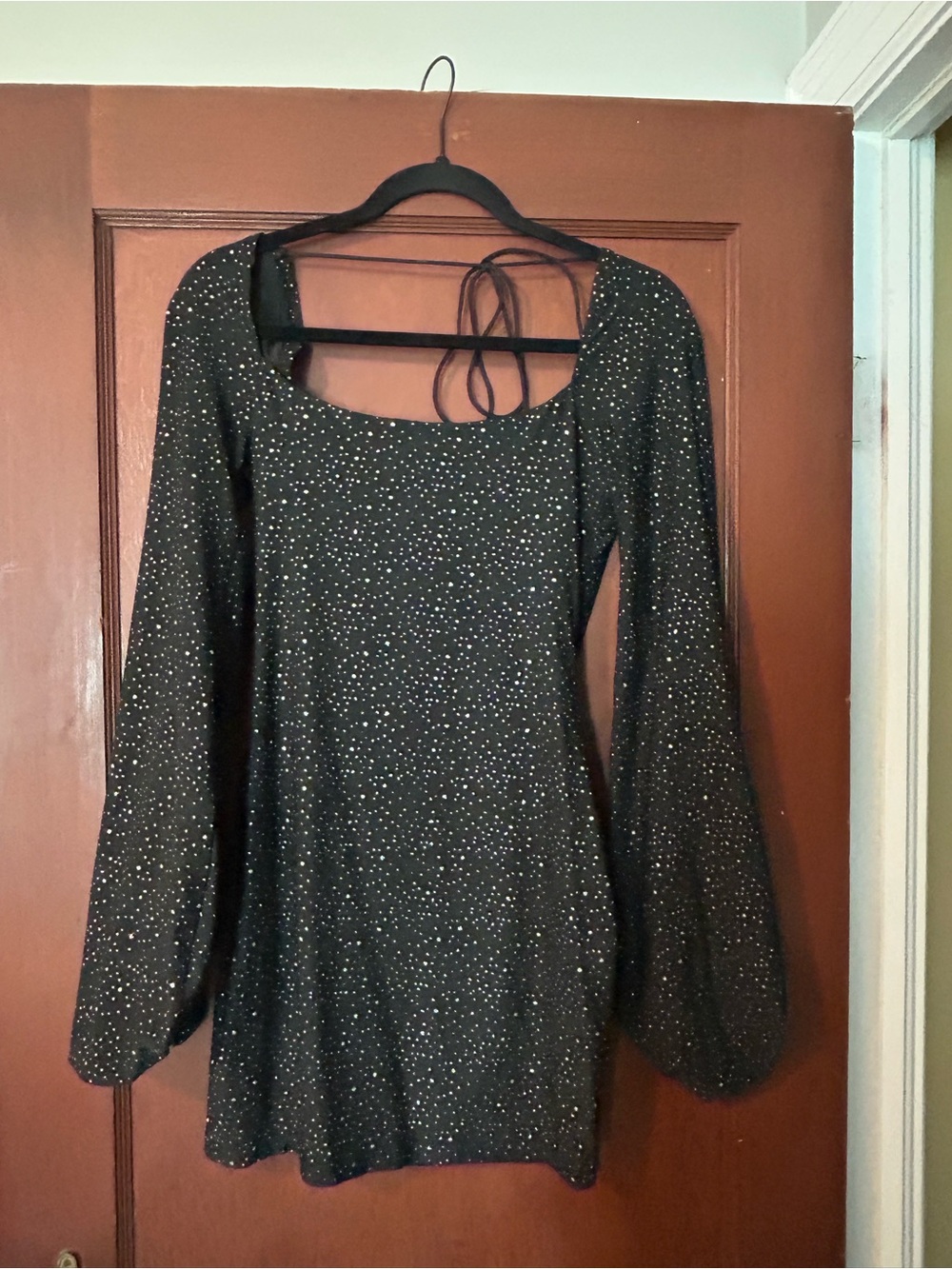Windsor Black Sparkle Long Sleeve Mini Dress